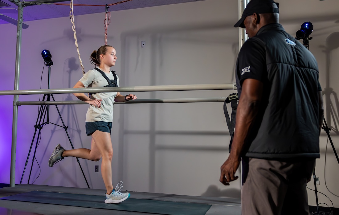 Student on a kinesiology trainer